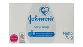 Johnson's Baby Soap Gentle bar-pack offers mild cleansing for daily baby baths.