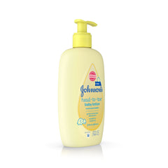 Johnson's Head-to-Toe Baby Lotion newborn-skin closeup nourishes delicate texture.