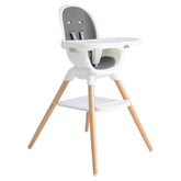 Joie Chai highchair wood legs provide sturdy, stylish support at mealtimes.