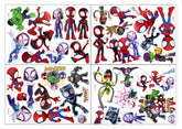 Joi-Fun Spideyman wall sticker set cover: vibrant, kid-friendly room decor option.