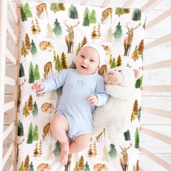 Jola's House N Play Sheets folded woodland patterns ready for quick-changing setup