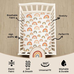 Jola's House neutral unisex crib sheets: easy to mix with baby gear.
