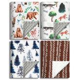 Jola's House woodland blanket forest design for newborn cuddles and warmth.