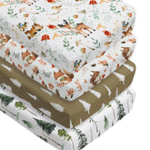Jola's House woodland forest animals crib sheet in soft fabric for gentle baby sleep