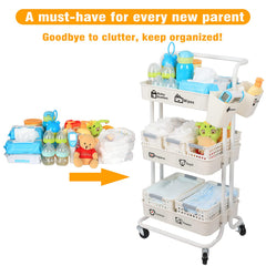 JOLEAD durable ABS-bin structure provides sturdy storage during diaper changes.