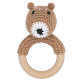 Joliecraft Woodland Bear teether closeup for soothing teething sessions.