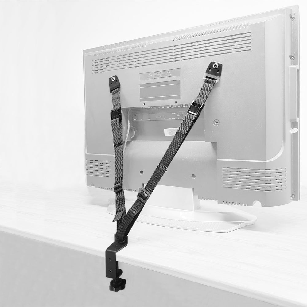 JOLIRSBOX TV safety strap with secure plate prevents tip-overs in busy living rooms.