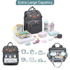 JOLLITO diaper bag backpack travel-friendly with stroller and luggage straps for easy trips.