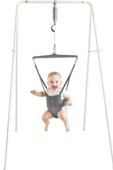 Jolly Jumper Classic Stand grey front view showing stable indoor-ready frame