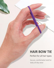 Jollybows 1-inch hair ties closeup demonstrates typical size for easy ponytails.