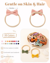 Jollybows 2in mini bow linen detail highlights cute, breathable design for newborns.