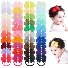 Jollybows 3-inch baby hair bows grosgrain with stretch for gentle all-day wear.