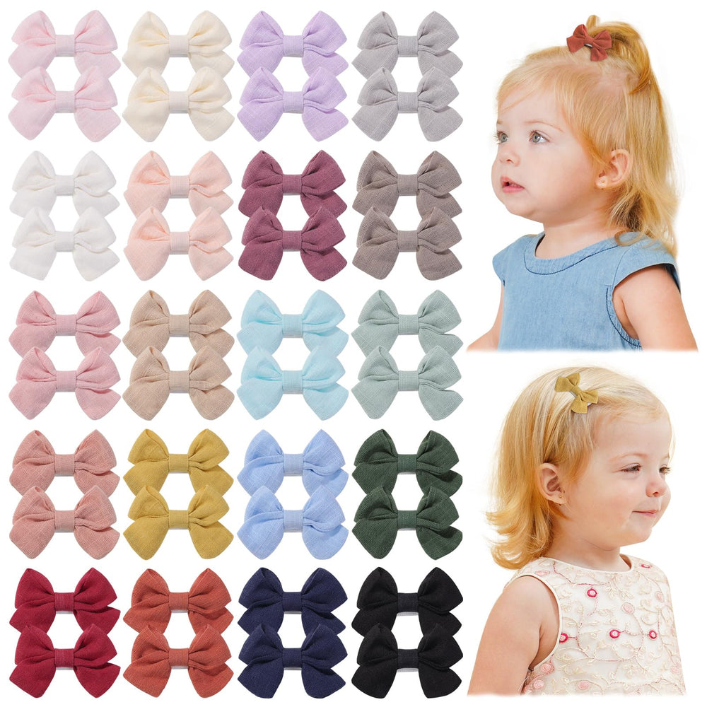 Jollybows 40pc baby bows 2-inch pack offers colorful variety to match outfits.