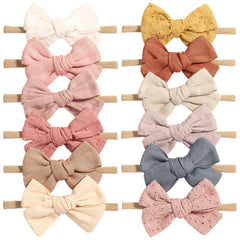 Jollybows baby bows assorted colors for easy outfit matching.