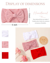 jollybows baby bows headbands pink – gentle nylon bow for charming daily looks and portraits