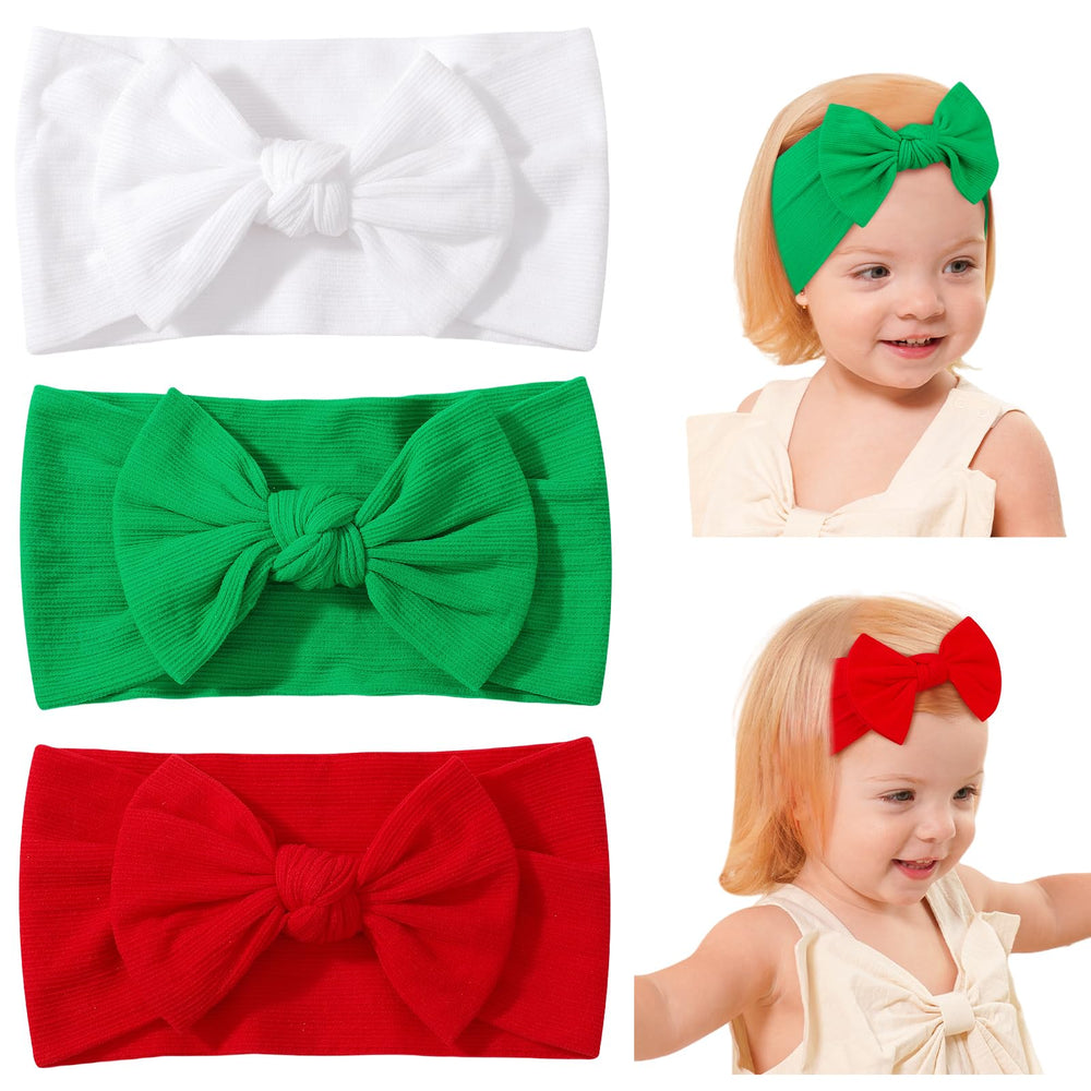 Jollybows baby Christmas bow headband white keeps little one festive and comfortable