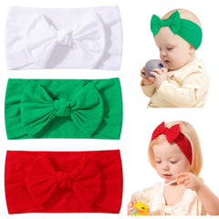 Jollybows baby Christmas bow white headband for everyday outfits.