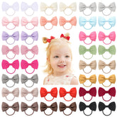 Jollybows baby hair ties with bows, 40-piece pack, gentle hold for fine hair.
