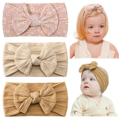Jollybows baby headband ginger beige daisy front view keeps hair tidy for photos
