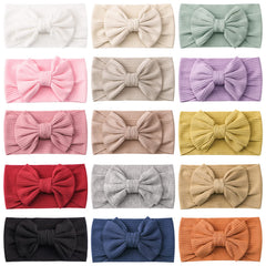 jollybows baby headbands close-up shows soft knit stretch for comfortable wear