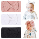 jollybows baby nylon headbands set in black white pink for versatile styling