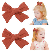 Jollybows brick-red bows front view for easy everyday styling