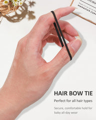 Jollybows kids hair ties black featuring snag-free removal.
