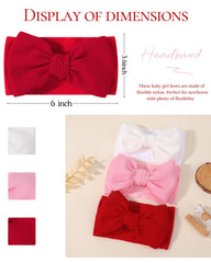 Jollybows white baby-bow headband with soft nylon for gentle, comfortable wear.