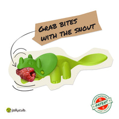 JollyCub interactive-utensils t-rex-fork shows easy grip for little hands