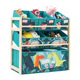 Jomifin Kids Toy Organizer green front view enables quick cleanup after play