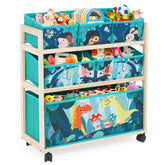 Jomifin kids toy storage assembly shows a sturdy setup for organized spaces.
