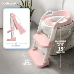 Jool Baby adjustable-height potty ladder fits most toilets.