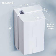 Jool Baby concealed access buttons offer safe, quick plug access.