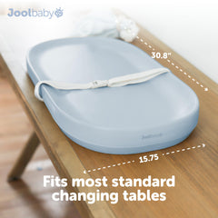 Jool Baby changing pad dimensions for growing infants and standard tables.