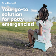 Jool Baby portable potty with carry bag aqua for mess-free outings.