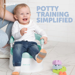 Jool Baby Aqua potty chair with back support adds secure comfort for toddlers
