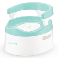 Jool Baby Aqua potty chair with splash guard helps keep mess contained during potty training