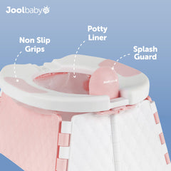 Jool Baby potty chair splash guard helps contain messes.