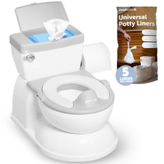 Jool Baby Real Feel 2-in-1 Potty gray front view for confident toilet training.