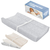 Jool Baby Serenity changing pad on a dresser with the gray wave pattern for diaper changes.