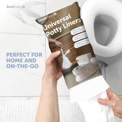 Jool Baby liners show tie handles for secure, mess-free disposal.
