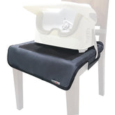 JOOLIO B&S Extra Large booster chair cover on a dining chair back protects from spills