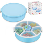JOOPETALK Kids rotating snack container spin demonstrates interactive button for engaging snack time.