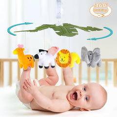 Joryuek baby mobile casts twinkling starlight projection in nursery.