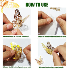 JOSDIOX butterfly wall art in 3 sizes for layered decor