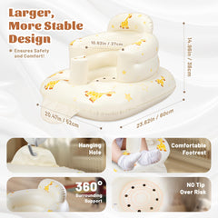 JOSEN giraffe inflatable seat front view showing supportive backrest.