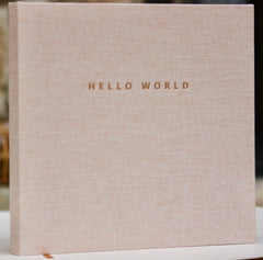 Joss & Lac Design linen memory book cover in gender-neutral minimalist style for timeless keepsakes