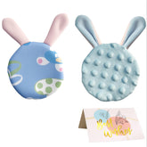 Josuyofo Scent Bonding Rabbit close-up in soft dimple fleece for infant comfort.