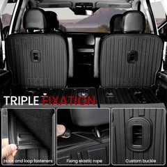 Installed JOULARISE backrest mats showing secure fit in Kia Telluride