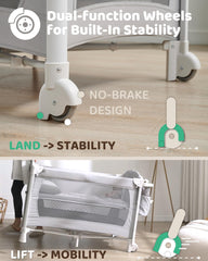 Joybai 1-step retractable side for effortless bedside access and comforting